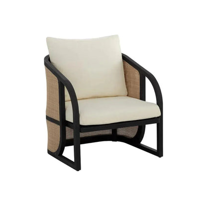 Palermo Fabric Outdoor Lounge Chair-Outdoor Lounge Chairs-SUNPAN-Charcoal - Stinson Cream-LOOMLAN