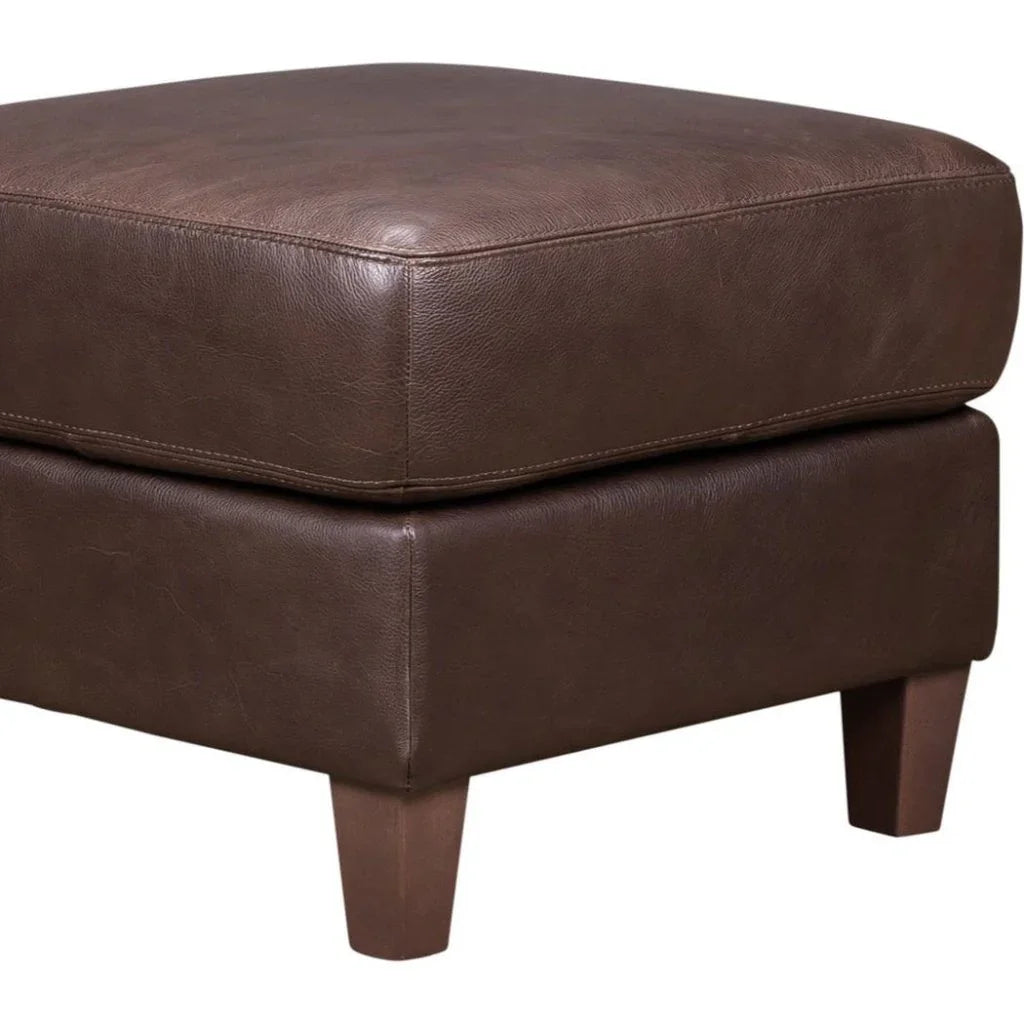 Palermo Luxurious Leather Square Ottoman - LOOMLAN - Olivia + Quinn - Ottomans