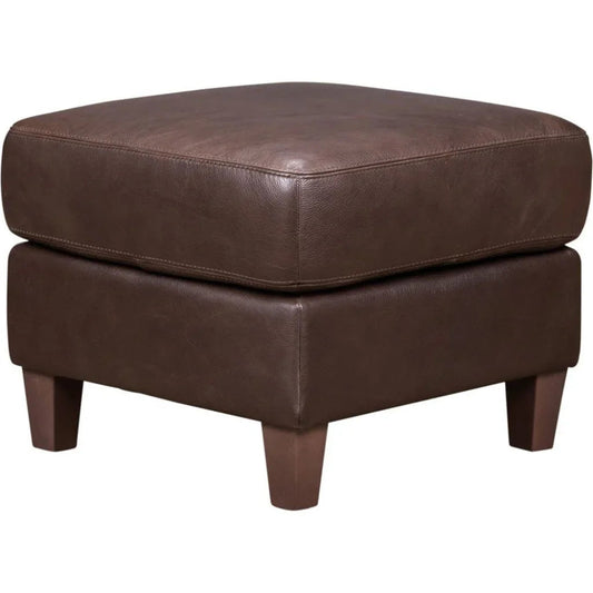 Palermo Luxurious Leather Square Ottoman - LOOMLAN - Olivia + Quinn - Ottomans