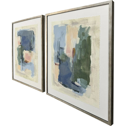 Palette Map Wood Blue Framed Wall Art 2PC