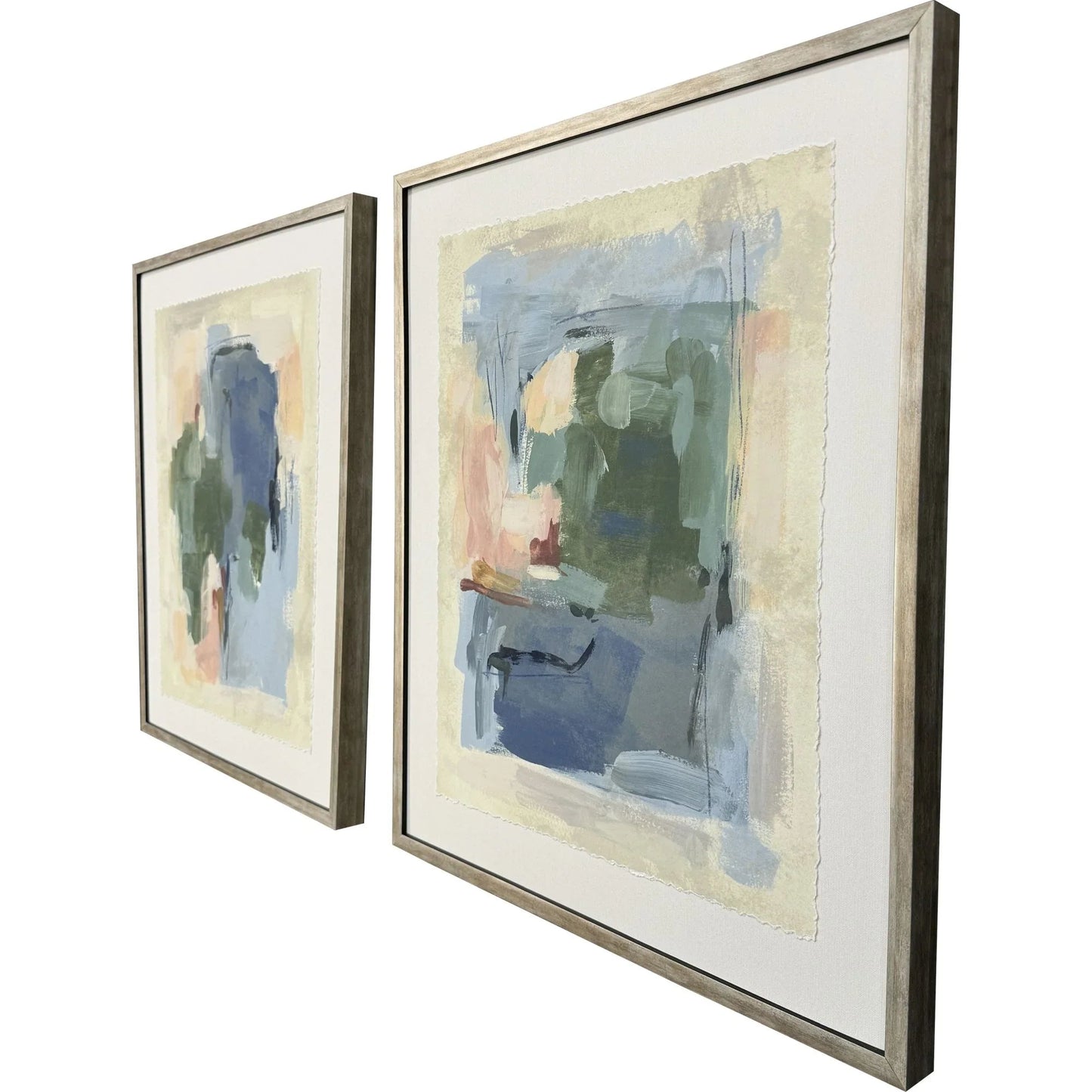 Palette Map Wood Blue Framed Wall Art 2PC