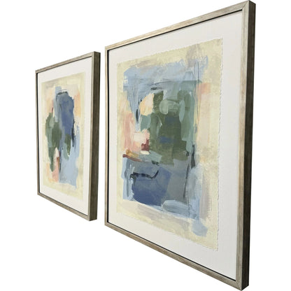 Palette Map Wood Blue Framed Wall Art 2PC