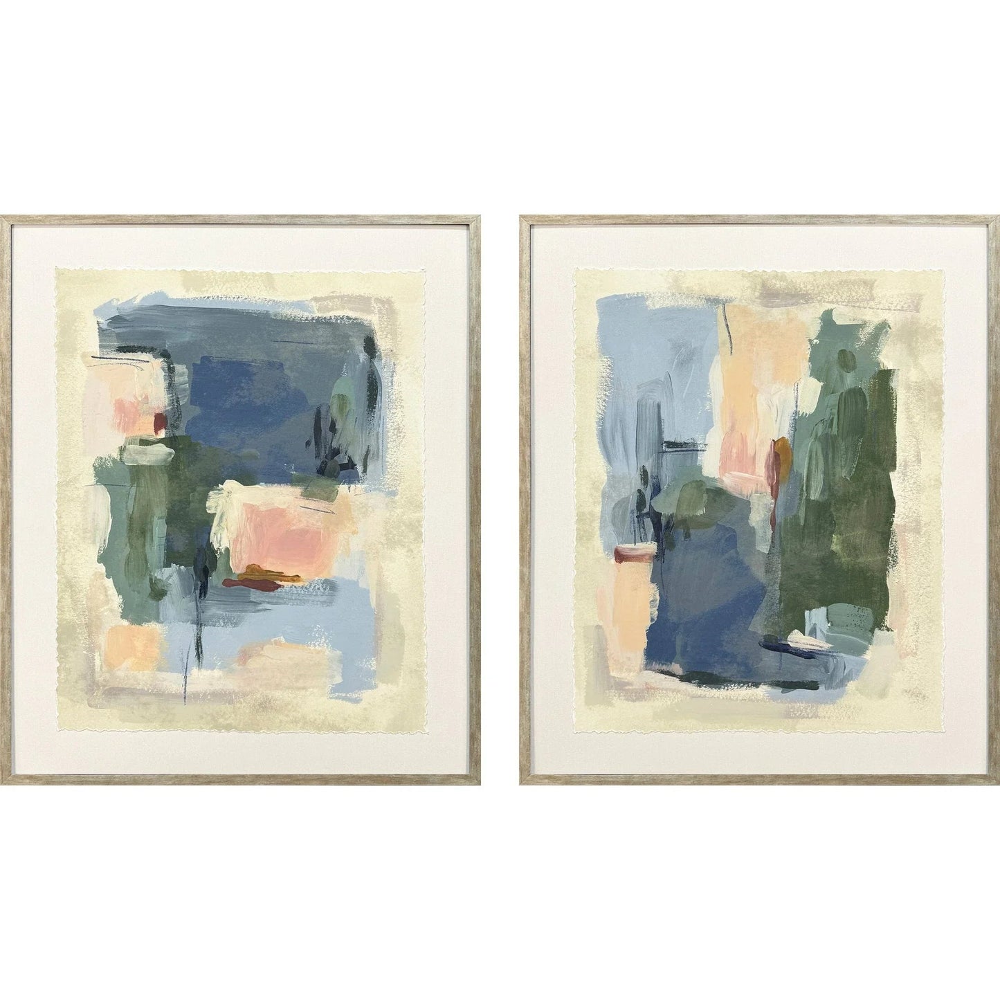 Palette Map Wood Blue Framed Wall Art 2PC