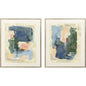 Palette Map Wood Blue Framed Wall Art 2PC