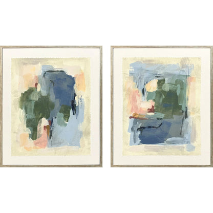 Palette Map Wood Blue Framed Wall Art 2PC