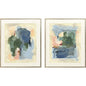 Palette Map Wood Blue Framed Wall Art 2PC