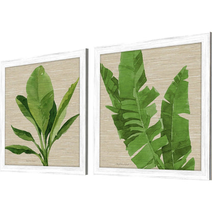 Palm Isle I Wood Green Framed Wall Art 2PC