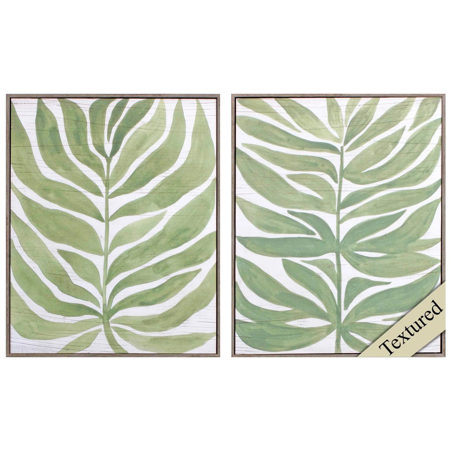 Palm Leaf Hand Finished Framed Wall Art 2PC