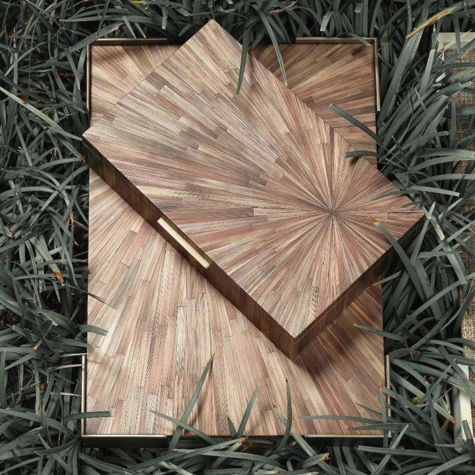 Palm Marquetry Decorative Box - LOOMLAN - Jamie Young - Boxes & Bowls