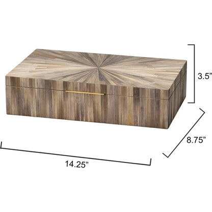 Palm Marquetry Decorative Box - LOOMLAN - Jamie Young - Boxes & Bowls