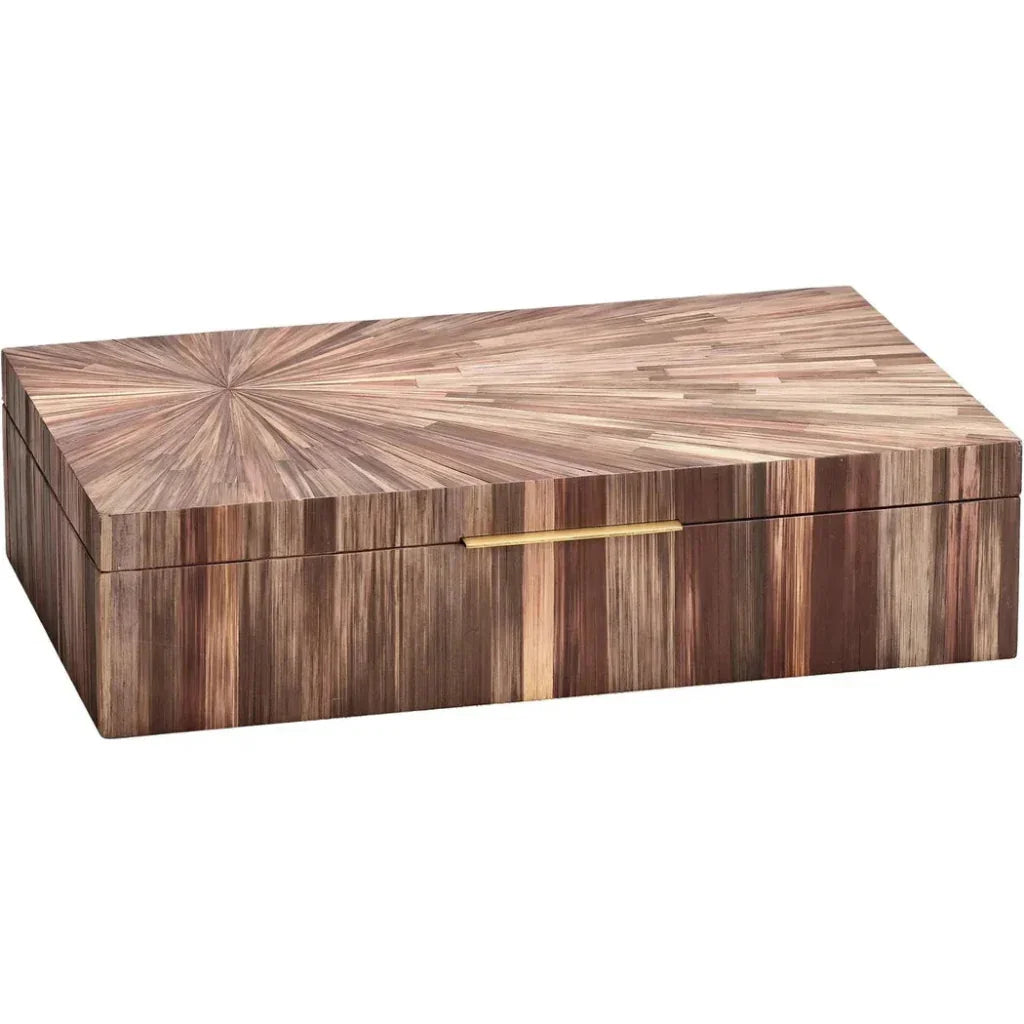 Palm Marquetry Decorative Box - LOOMLAN - Jamie Young - Boxes & Bowls