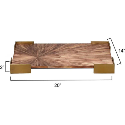 Palm Marquetry Decorative Tray - LOOMLAN - Jamie Young - Trays