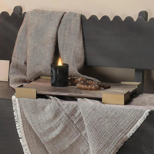 Palm Marquetry Decorative Tray - LOOMLAN - Jamie Young - Trays