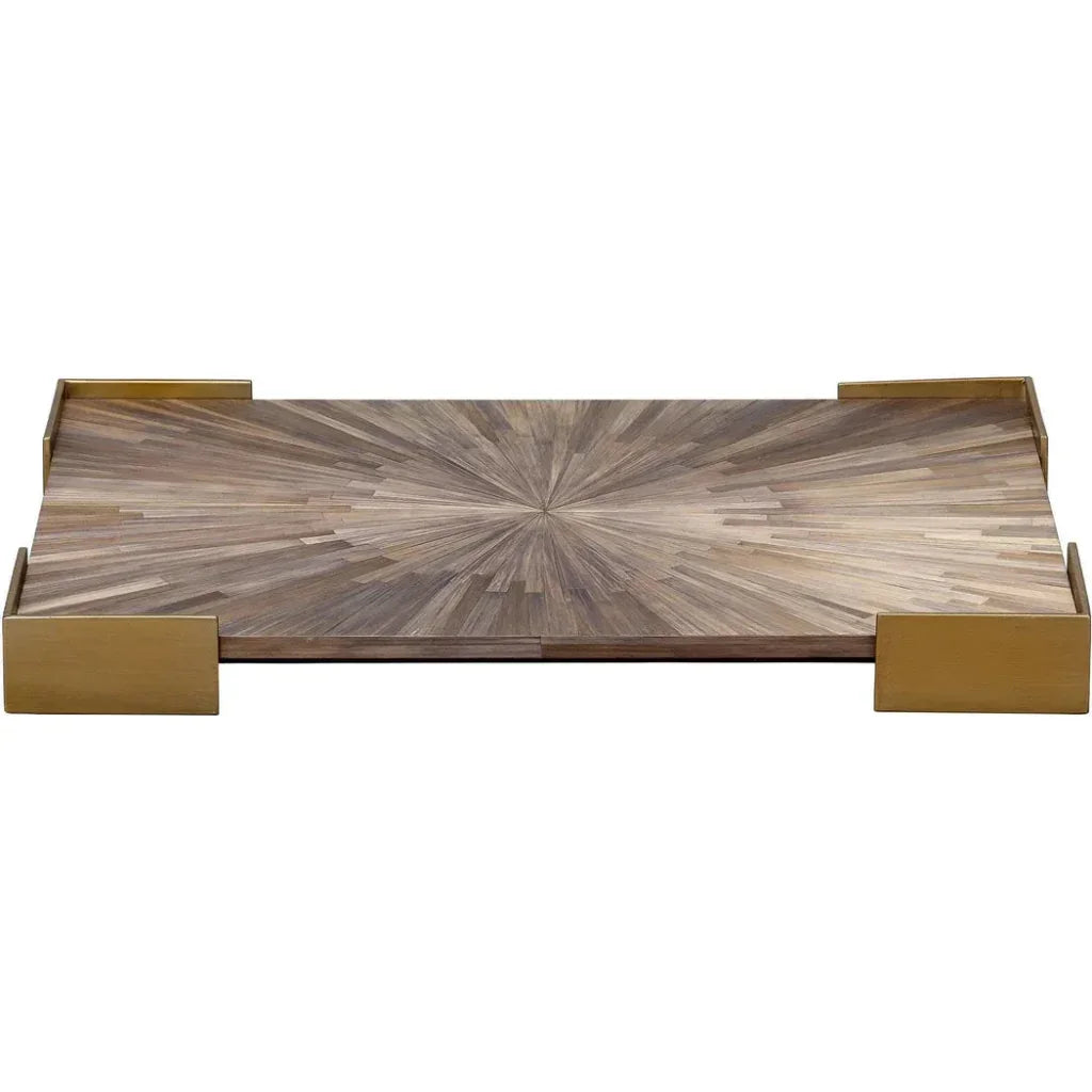 Palm Marquetry Decorative Tray - LOOMLAN - Jamie Young - Trays
