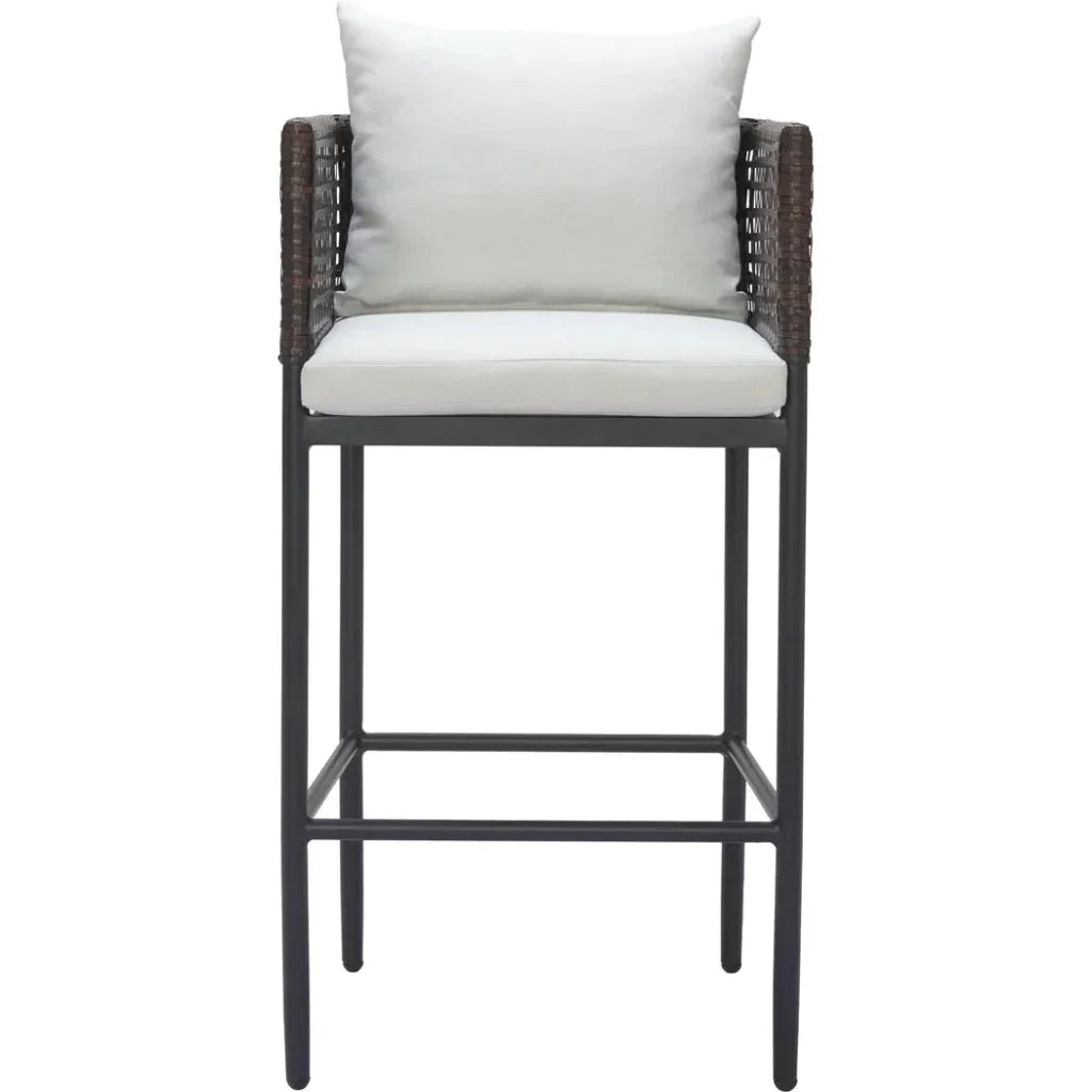 Palm Paradise Aluminum Gray Barstool - LOOMLAN - Zuo Modern - Bar Stools