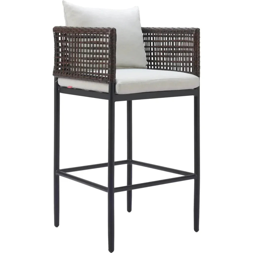 Palm Paradise Aluminum Gray Barstool - LOOMLAN - Zuo Modern - Bar Stools