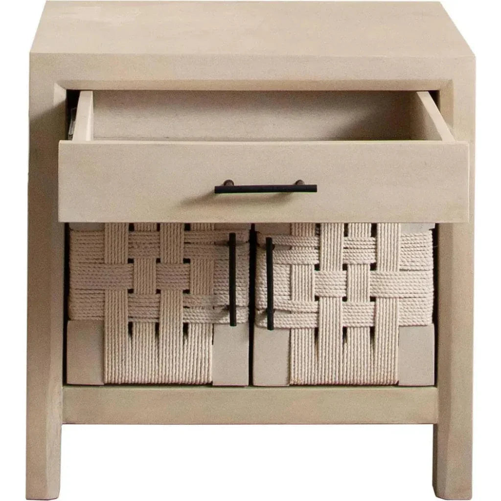Palm Solid Wood 2 - Door, 1 - Drawer End Table Natural - LOOMLAN - Diamond Sofa - Side Tables