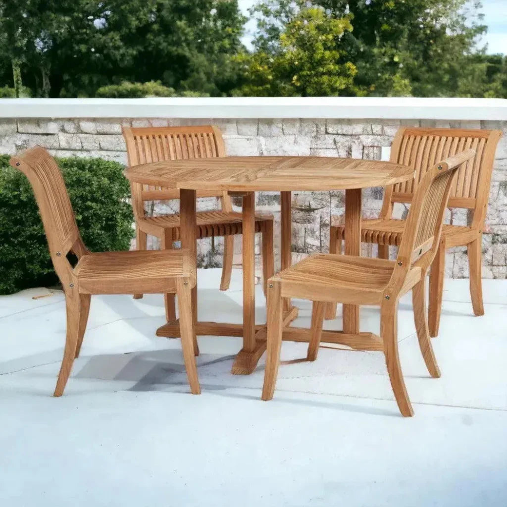 Palm Teak Armless Outdoor Dining Chair-Outdoor Dining Chairs-HiTeak-LOOMLAN