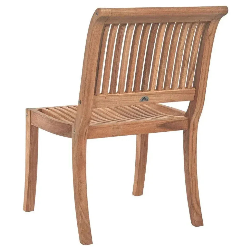 Palm Teak Armless Outdoor Dining Chair-Outdoor Dining Chairs-HiTeak-LOOMLAN