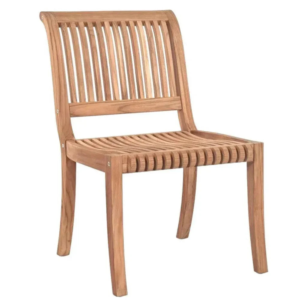 Palm Teak Armless Outdoor Dining Chair-Outdoor Dining Chairs-HiTeak-LOOMLAN
