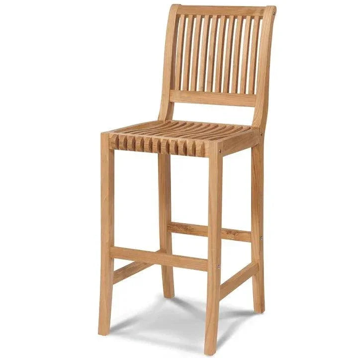 Palm Teak Outdoor Bar Chair-Outdoor Bar Stools-HiTeak-LOOMLAN