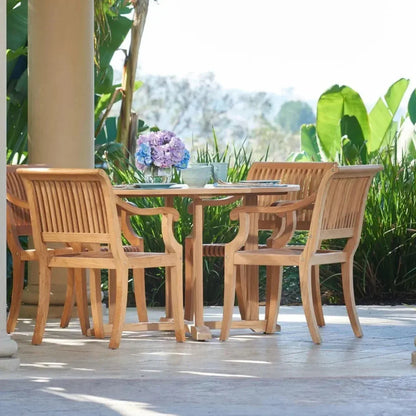 Palm Teak Outdoor Dining Armchair-Outdoor Dining Chairs-HiTeak-LOOMLAN