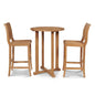 Palm Teak Patio Round Bar Height Dining Set 3 PC-Outdoor Dining Sets-HiTeak-LOOMLAN