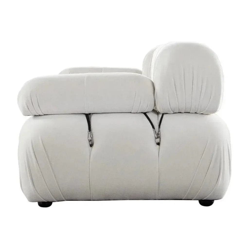 Paloma 2PC Modular 74 Sofa Light Cream Velvet-Modular Sofas-Diamond Sofa-LOOMLAN