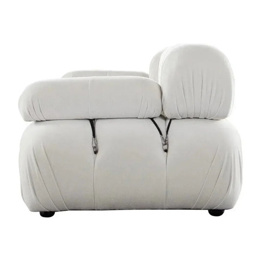Paloma 2PC Modular 74 Sofa Light Cream Velvet-Modular Sofas-Diamond Sofa-LOOMLAN