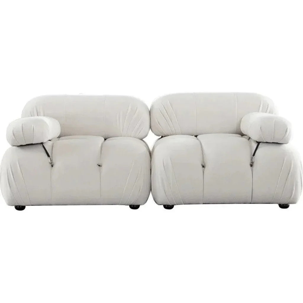 Paloma 2PC Modular 74 Sofa Light Cream Velvet-Modular Sofas-Diamond Sofa-LOOMLAN