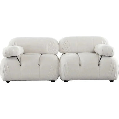 Paloma 2PC Modular 74 Sofa Light Cream Velvet-Modular Sofas-Diamond Sofa-LOOMLAN