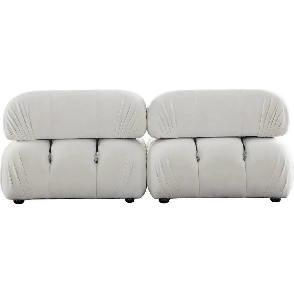 Paloma 2PC Modular 74 Sofa Light Cream Velvet-Modular Sofas-Diamond Sofa-LOOMLAN