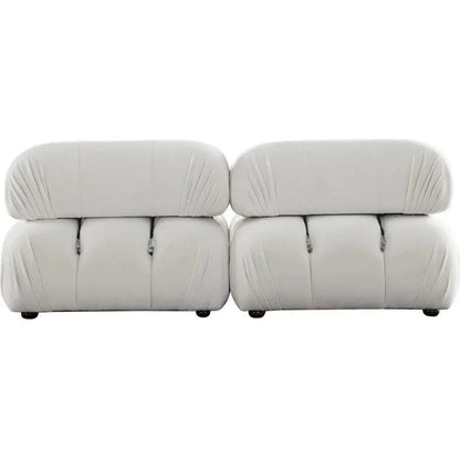 Paloma 2PC Modular 74 Sofa Light Cream Velvet-Modular Sofas-Diamond Sofa-LOOMLAN