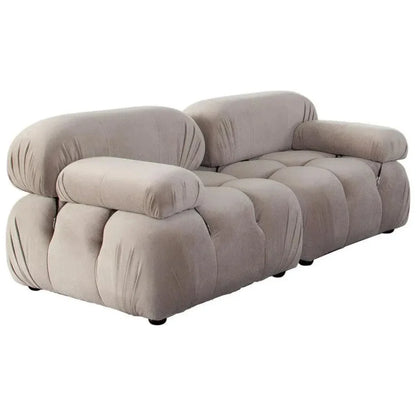 Paloma 2PC Modular 74 Sofa Mink Tan Velvet-Modular Sofas-Diamond Sofa-LOOMLAN