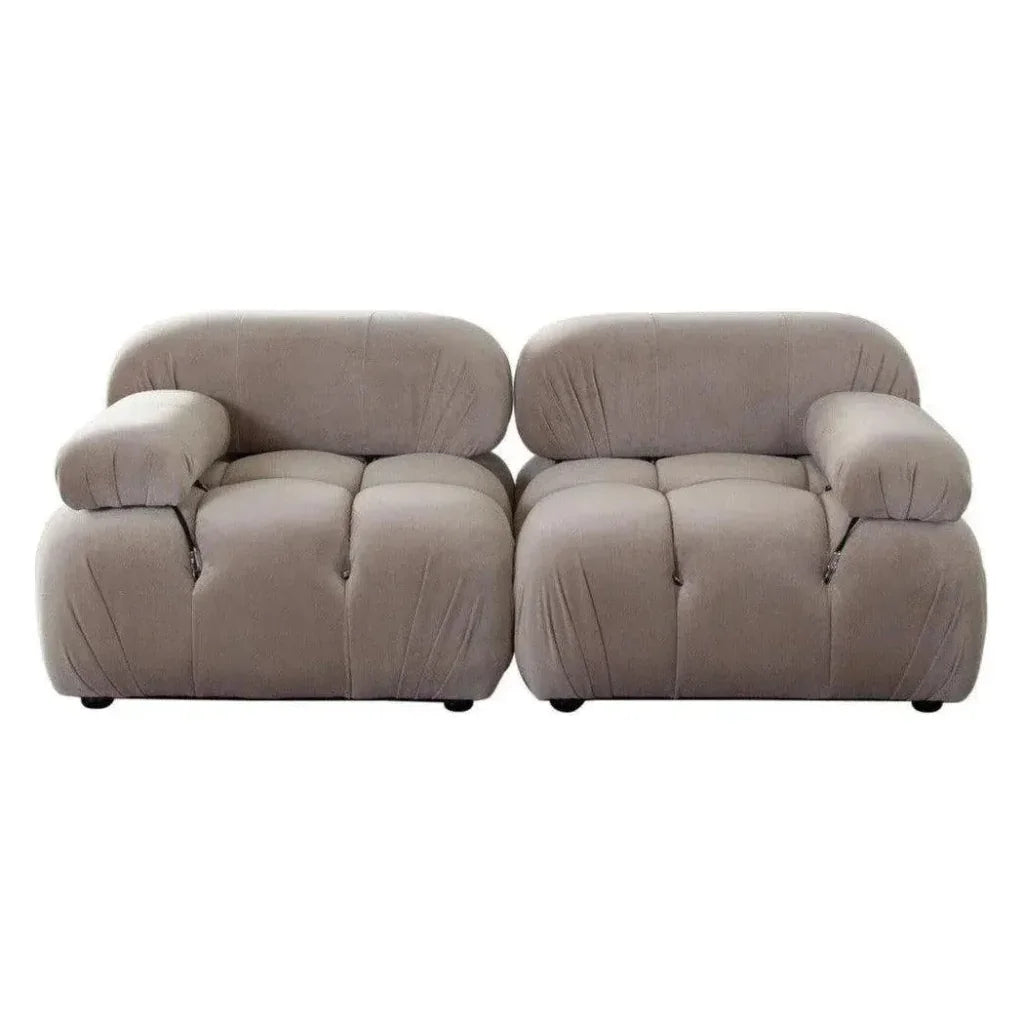Paloma 2PC Modular 74 Sofa Mink Tan Velvet-Modular Sofas-Diamond Sofa-LOOMLAN