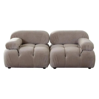Paloma 2PC Modular 74 Sofa Mink Tan Velvet-Modular Sofas-Diamond Sofa-LOOMLAN