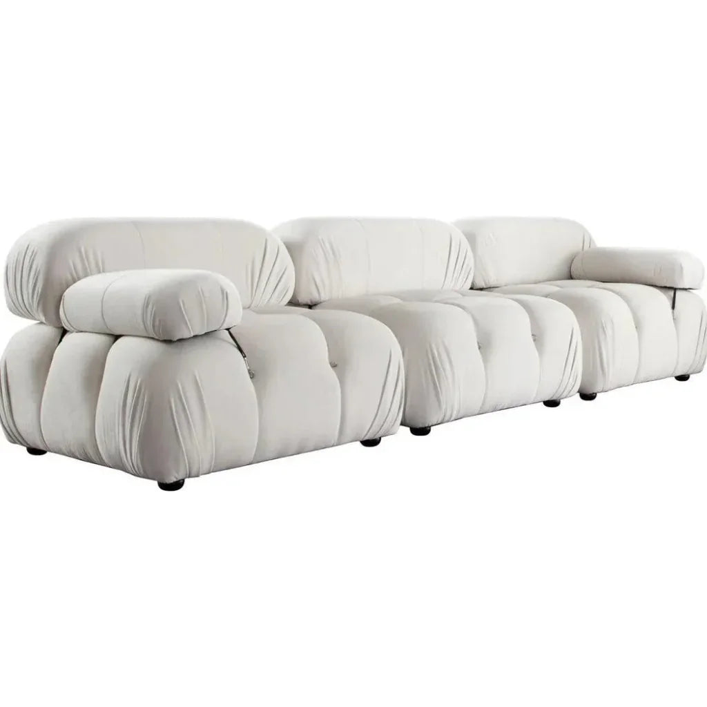 Paloma 3PC Modular 111 Sofa Light Cream Velvet-Modular Sofas-Diamond Sofa-LOOMLAN