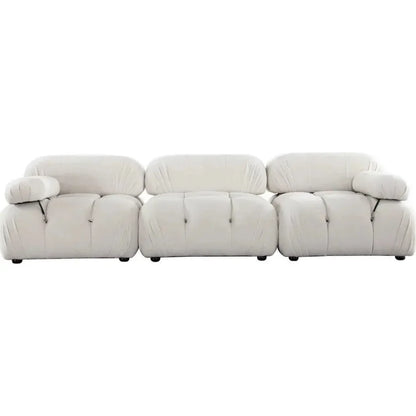 Paloma 3PC Modular 111 Sofa Light Cream Velvet-Modular Sofas-Diamond Sofa-LOOMLAN