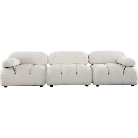 Paloma 3PC Modular 111 Sofa Light Cream Velvet-Modular Sofas-Diamond Sofa-LOOMLAN
