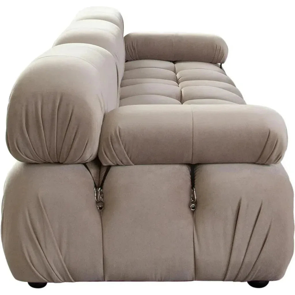 Paloma 3PC Modular 111 Sofa Mink Tan Velvet-Modular Sofas-Diamond Sofa-LOOMLAN