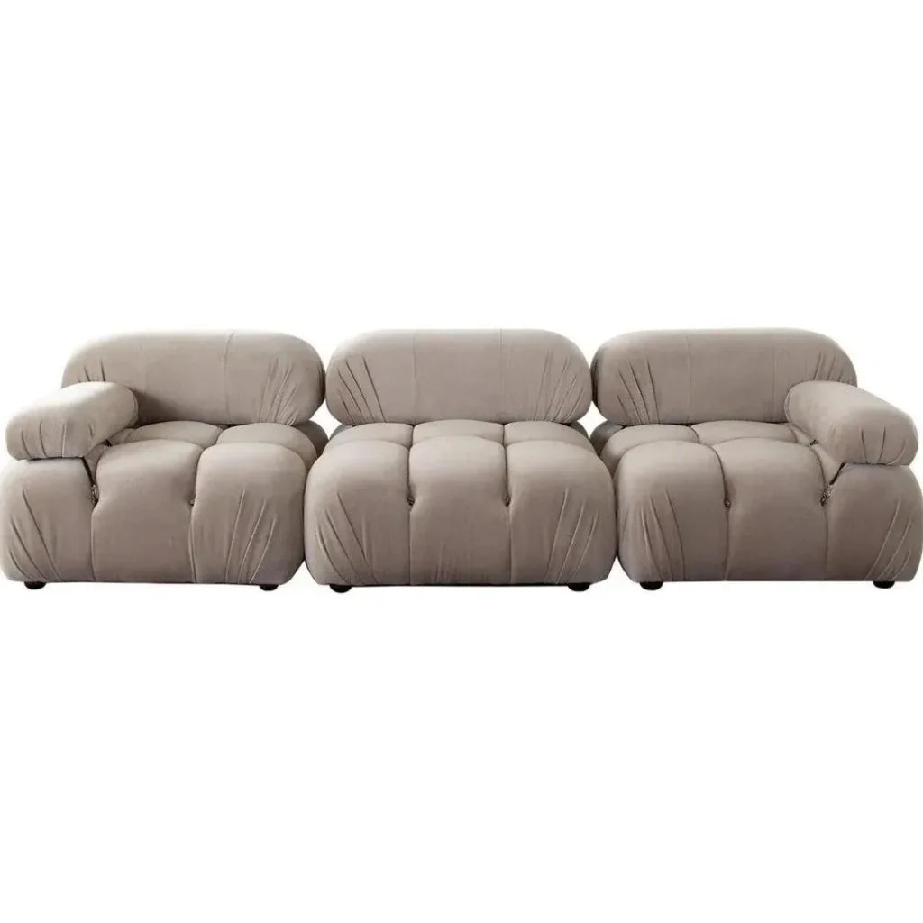Paloma 3PC Modular 111 Sofa Mink Tan Velvet-Modular Sofas-Diamond Sofa-LOOMLAN