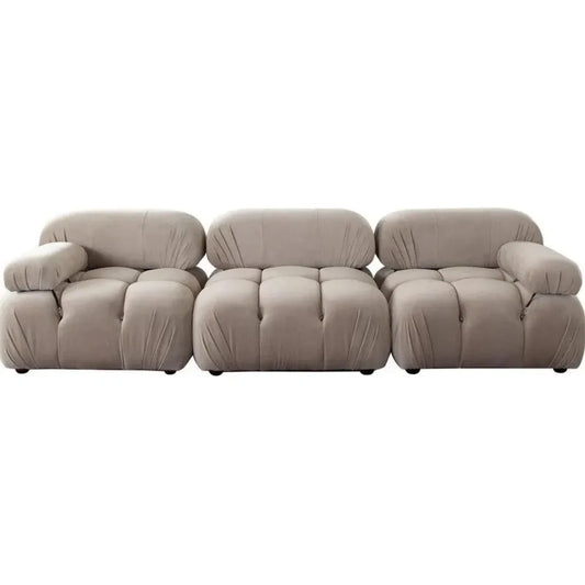 Paloma 3PC Modular 111 Sofa Mink Tan Velvet-Modular Sofas-Diamond Sofa-LOOMLAN