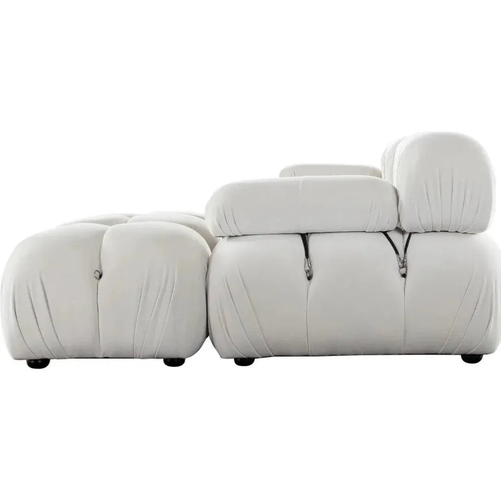 Paloma 4PC Reversible Chaise Sectional Cream Velvet - LOOMLAN - Diamond Sofa - Sectionals