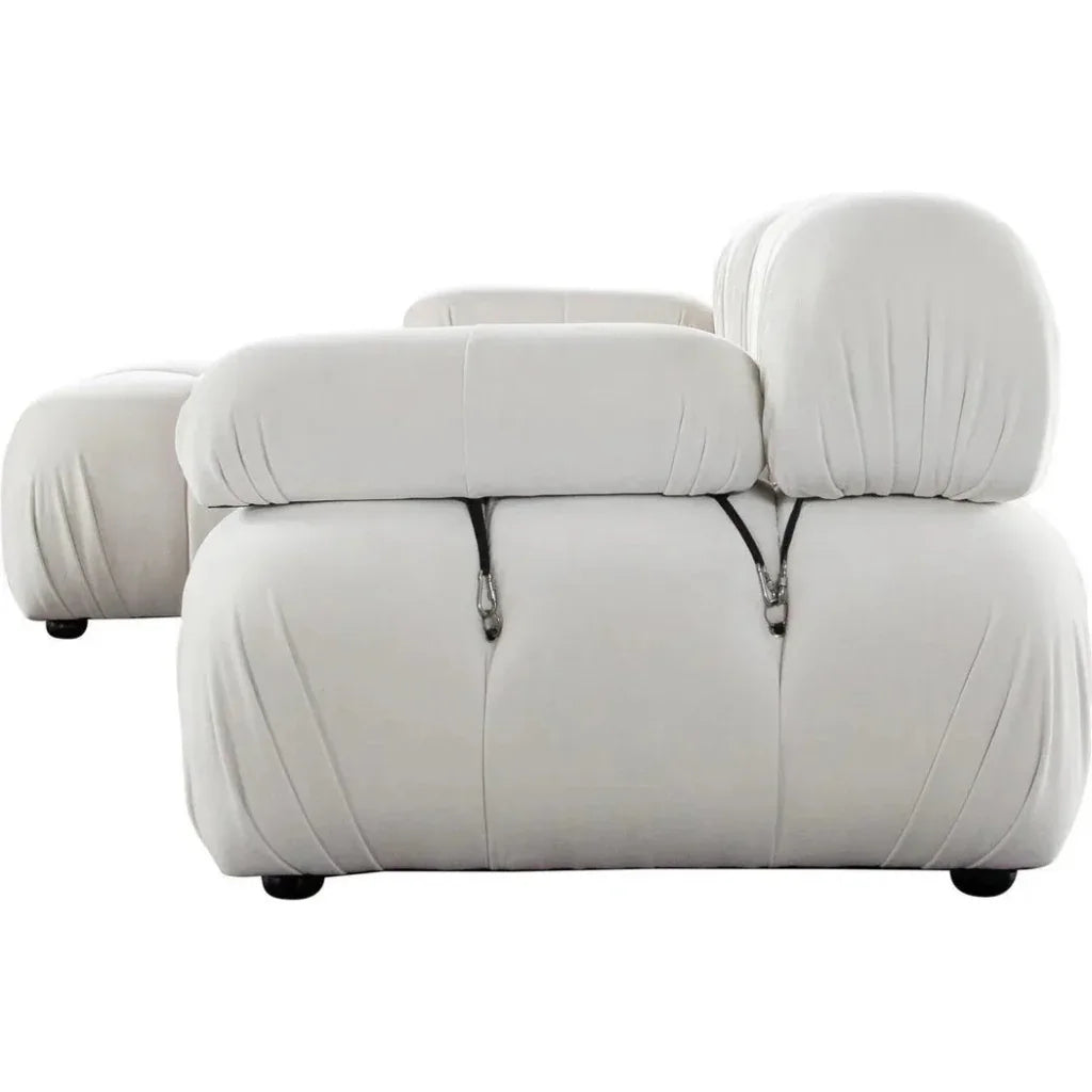 Paloma 4PC Reversible Chaise Sectional Cream Velvet - LOOMLAN - Diamond Sofa - Sectionals