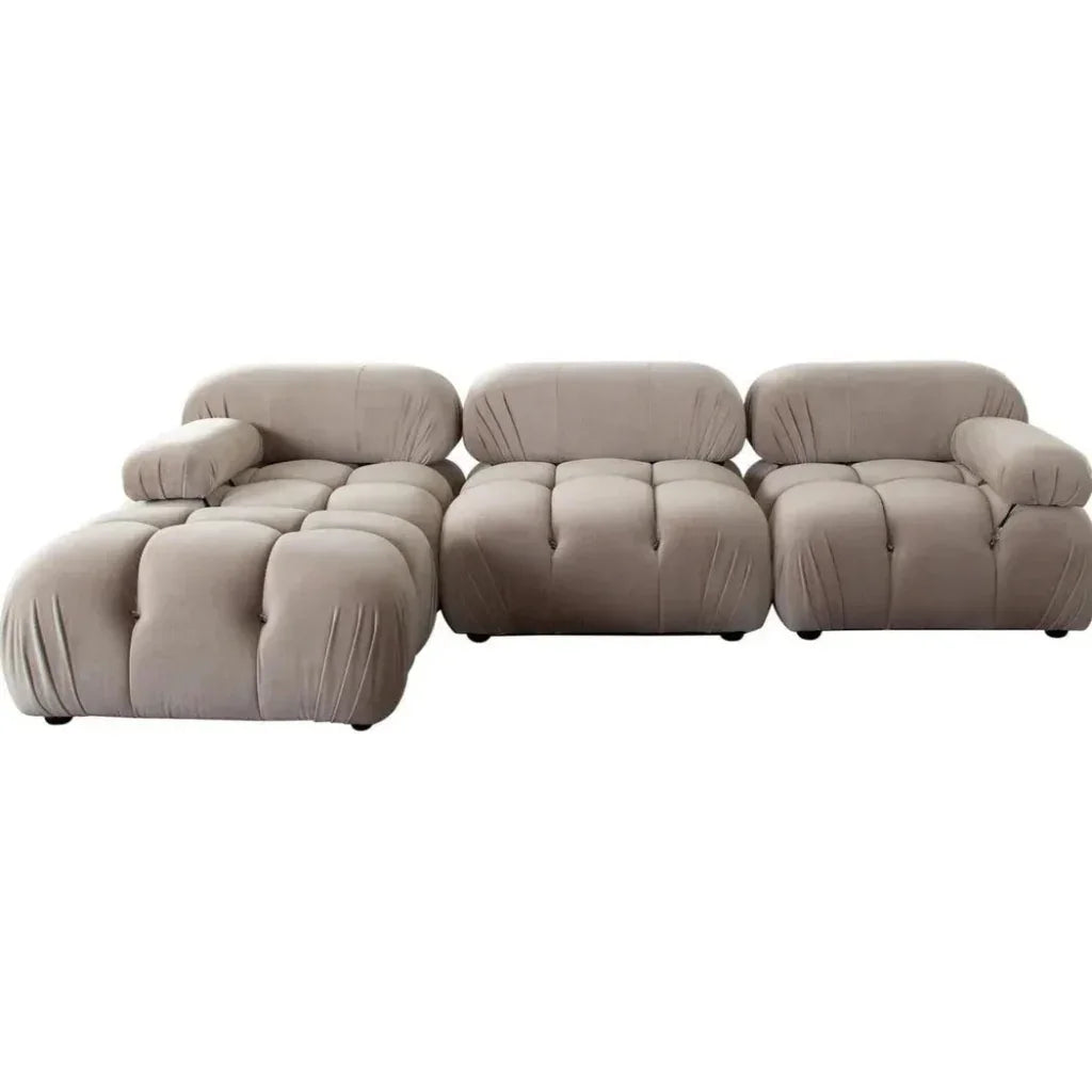 Paloma 4PC Reversible Chaise Sectional Mink Tan Velvet - LOOMLAN - Diamond Sofa - Sectionals