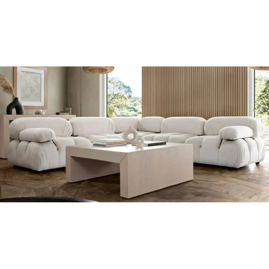 Paloma 5PC Corner Sectional Light Cream Velvet - LOOMLAN - Diamond Sofa - Sectionals