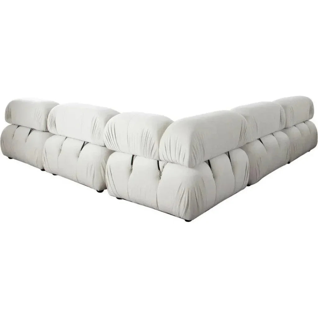 Paloma 5PC Corner Sectional Light Cream Velvet - LOOMLAN - Diamond Sofa - Sectionals