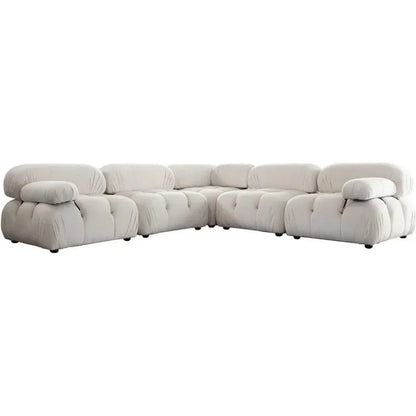 Paloma 5PC Corner Sectional Light Cream Velvet - LOOMLAN - Diamond Sofa - Sectionals