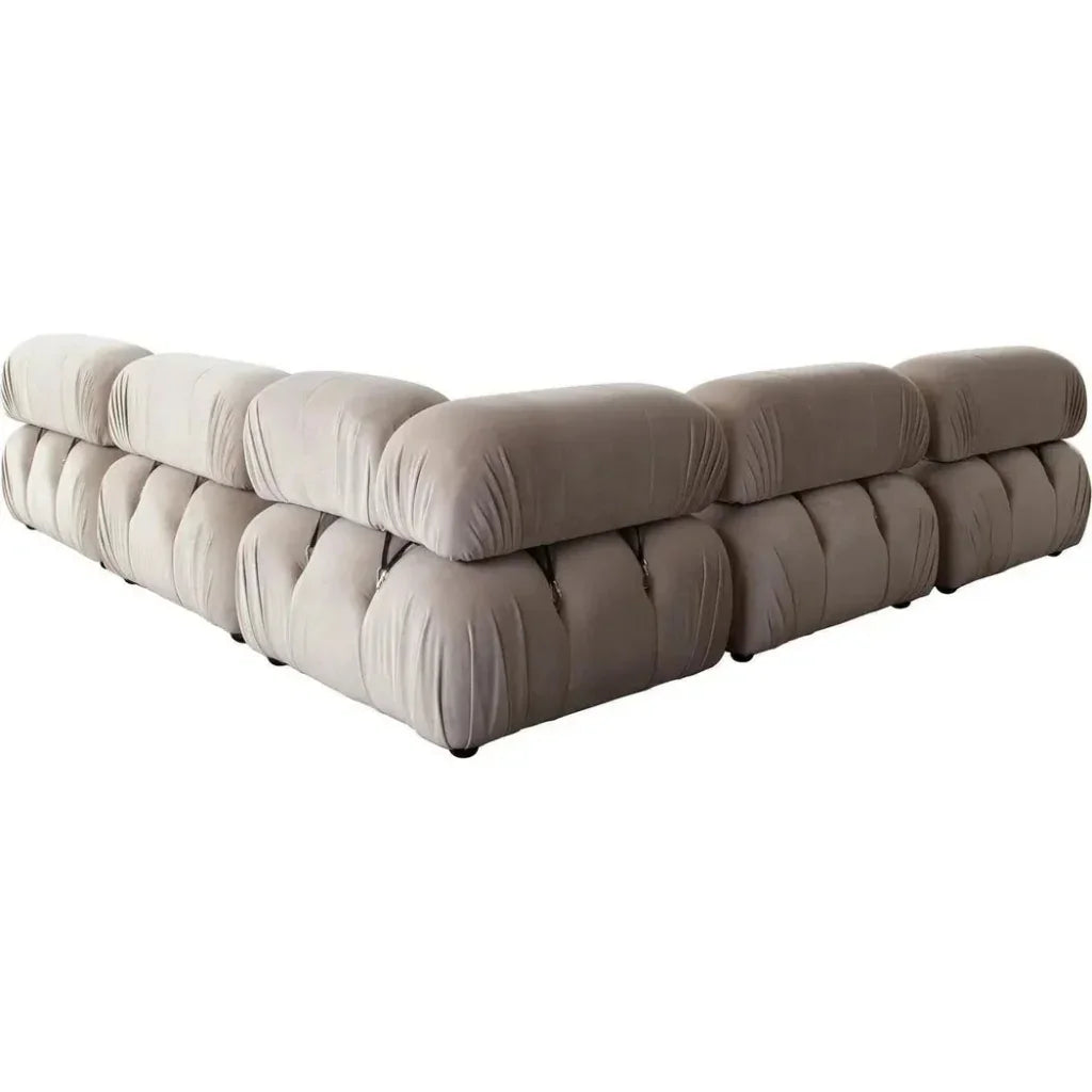Paloma 5PC Modular 111 Corner Sectional Mink Tan Velvet - LOOMLAN - Diamond Sofa - Sectionals