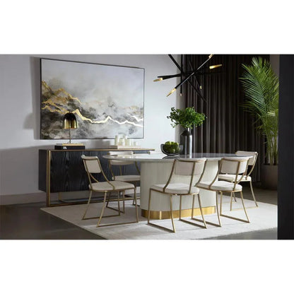 Paloma Marble Top Oval Dining Table-Dining Tables-SUNPAN-LOOMLAN